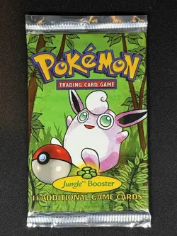 Pokemon 1999 Jungle Unlimited Booster Pack Jigglypuff Vintage WOTC Sealed - Image 2