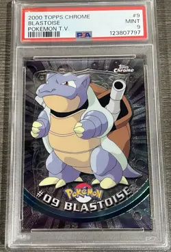 2000 TOPPS CHROME POKEMON T.V. #9 BLASTOISE PSA 9 - Image 1