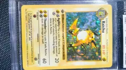 Pokemon Raichu #14 1st Edition HOLO Foil Thick Stamp Shadowless 1999 BGS 6 - Image 4