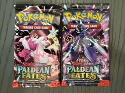Pokemon Scarlet & Violet Paldean Fates Lot of (2) Booster Packs NEW/SEALED - Image 1