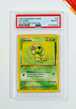 Pokemon PSA 8 Caterpie #45 1st Edition Base Set 2000 Italiano - Image 1