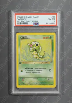 Pokemon PSA 8 Caterpie #45 1st Edition Base Set 2000 Italiano - Image 2