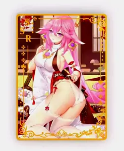 Anime Waifu Cards TCG | Yae Miko - Genshin Impact | SSR [ METAL CARD ] Hentai - Image 1
