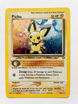 Pokemon Pichu Neo Genesis Unlimited Holo Rare Card 12/111 - LP - Image 1