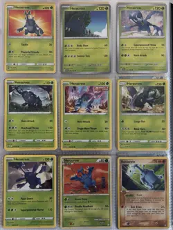 Pokemon Card Species Set Lot - 9x Unique Cards / Heracross Family - Image 1