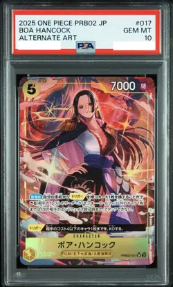 PSA 10 Boa Hancock PRB02-017 SR Alternate Art 2025 ONE PIECE Card Japanese - Image 1