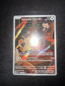 Team Rockets Meowth Illustrated Card 203/182 SV10 Destined Rivals - Image 1