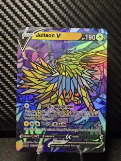 Jolteon CUSTOM Stained Glass Holo Van Gogh Shiny Unbranded Card Display Only - Image 2