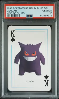 1998 POKEMON STADIUM BLUE VERSION PLAYING CARDS KING OF CLUBS GENGAR PSA 10 - Image 1
