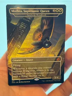 1X Mothra, Supersonic Queen BORDERLESS MINT MTG Magic Ikoria Godzilla EDH - Image 1