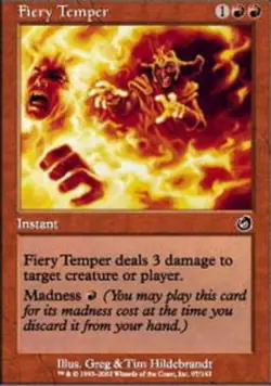 4x Fiery Temper Light Play, English Torment MTG Magic - Image 1
