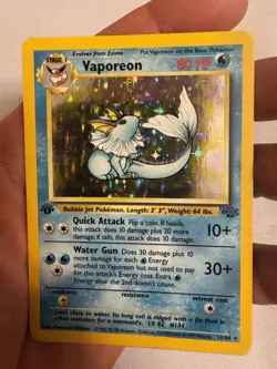 1999 Pokemon - 1st Edition Vaporeon Holo Rare - Jungle 12/64 - WOTC - Image 3