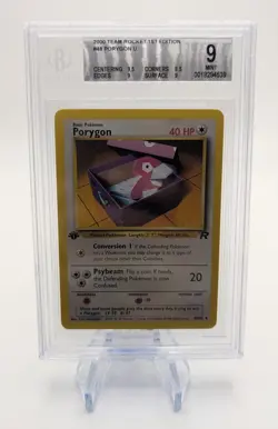 BGS 9 Mint Porygon 48/82 1st Edition 2000 Pokemon Team Rocket - Image 1