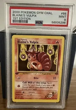 2000 POKEMON GYM CHALLENGE 1ST EDITION #66 BLAINE'S VULPIX PSA 9 - Image 1
