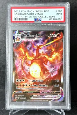 New Cert Charizard VMAX 2022 Promo SWSH261 Full Art Pokemon 2022 PSA 9 MINT - Image 1
