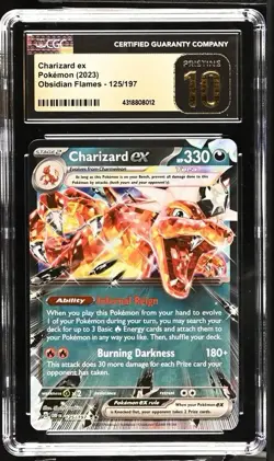 CGC 10 PRISTINE Charizard Ex 125/197 Obsidian Flames Pokemon Card - Image 1