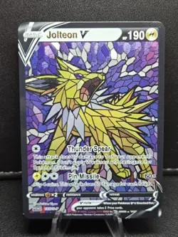 Jolteon CUSTOM Stained Glass Texture Holo Van Gogh Unbranded Card Display Only - Image 1