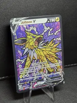 Jolteon CUSTOM Stained Glass Texture Holo Van Gogh Unbranded Card Display Only - Image 2
