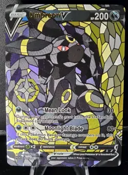 Umbreon CUSTOM Stained Glass Van Gogh Shiny Unbranded Card Display Only - Image 1