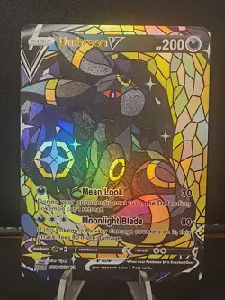 Umbreon CUSTOM Stained Glass Van Gogh Shiny Unbranded Card Display Only - Image 2