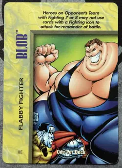 Fleer 1996 OverPower Marvel - BLOB - Flabby Fighter Card IQ Rare OPD - Image 1