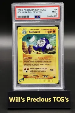 PSA 9 Poliwrath 26/144 Skyridge 2003 Reverse Holo Pokemon Card E-Series WOTC - Image 1