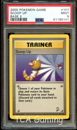 PSA 9 MINT Scoop Up 107/130 RARE Base Set 2 Pokemon Card 141 - Image 1