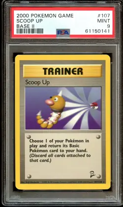 PSA 9 MINT Scoop Up 107/130 RARE Base Set 2 Pokemon Card 141 - Image 2