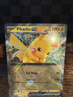 Pokemon TCG Pikachu EX Double Rare Card 028/131 Prismatic Evolutions NM - Image 2