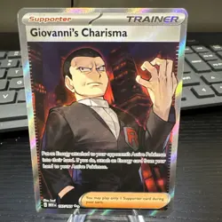 Pokemon TCG Giovanni's Charisma Holo Card 197/165 Scarlet & Violet 151 Series - Image 1