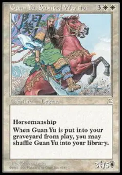 1x Guan Yu, Sainted Warrior Moderate Play, English Portal Three Kingdoms MTG Mag - Image 1