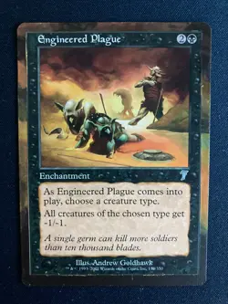 Engineered Plague (7th Edition MTG) ALTERED floating border style! - Image 1