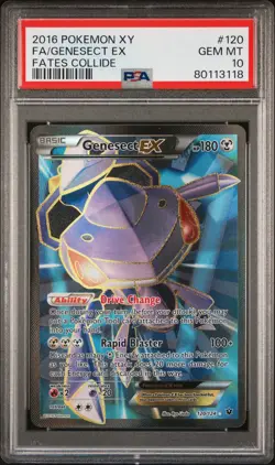 2016 POKEMON XY FATES COLLIDE #120 FULL ART/GENESECT EX PSA 10 - Image 1