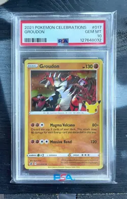 Pokemon Card PSA 10 GEM MT - GROUDON (Holo) #017 - 2021 Celebrations - Image 1