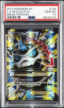 2015 POKEMON XY BREAKTHROUGH #156 FULL ART/M GLALIE EX PSA 10 - Image 1