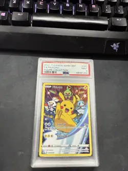 2020 POKEMON SWSH BLACK STAR PROMO FIGURE COLL #020 FULL ART/PIKACHU PSA 9 - Image 1