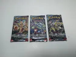 Pokemon TCG Stellar Crown Booster Packs SEALED 3 Packs LOT of 3 - Image 1