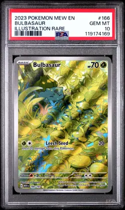 2023 POKEMON MEW EN-151 ILLUSTRATION RARE #166 BULBASAUR PSA 10 - Image 1
