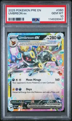 2025 POKEMON PRE EN-PRISMATIC EVOLUTIONS #060 UMBREON EX PSA 10 - Image 1