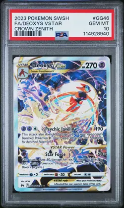 2023 POKEMON SWORD & SHIELD CROWN ZENITH #GG46 FULL ART/DEOXYS VSTAR PSA 10 - Image 1