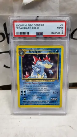 2000 FERALIGATR HOLO RARE NEO GENESIS POKEMON TCG PSA 9 MINT #4/111 - Image 2