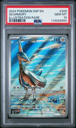 2024 POKEMON SSP EN-SURGING SPARKS ILLUSTRATION RARE #209 SKARMORY PSA 10 - Image 1