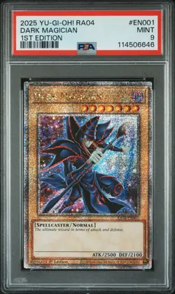 2025 YU-GI-OH! RA04-QUARTER CENTURY STAMPEDE 1ST ED #EN001 DARK MAGICIAN PSA 9 - Image 1