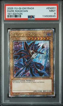2025 YU-GI-OH! RA04-QUARTER CENTURY STAMPEDE 1ST ED #EN001 DARK MAGICIAN PSA 9 - Image 1