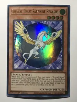 Yu-Gi-Oh! Crystal Beast Sapphire Pegasus 1st Ed. BLCR-EN053 Ultra Rare - Image 1
