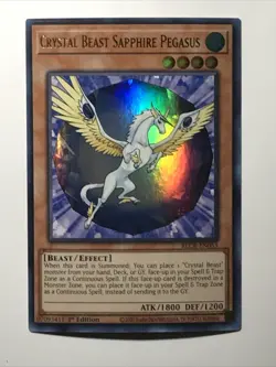 Yu-Gi-Oh! Crystal Beast Sapphire Pegasus 1st Ed. BLCR-EN053 Ultra Rare - Image 2