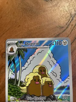 Alolan Dugtrio 208/191 Illustration Rare Surging Sparks Pokemon Card NM - Image 3