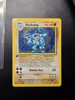 Machamp 8/102 Base Set 1st Edition Holo Rare 1999 Pokemon TCG Card - Image 1