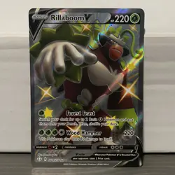 SHINY RILLABOOM V SV105/SV122 FULL ART SHINING FATES POKEMON CARD NM - Image 1