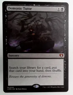 MTG Demonic Tutor Commander Masters CMM 0150 Regular Mythic LIGHTLY PLAYED - Image 3